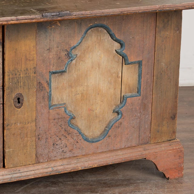 Early 19th Century Original Hand Painted Swedish Secretary Cabinet For Sale - Image 10 of 12