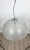 Italian metallic pendant lamp with huge lampshade by Guzzini (original label still attached). Italy, circa 1970. This...
