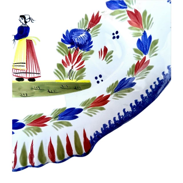 Off-white Vintage Henriot Quimper Fish Serving Platter For Sale - Image 8 of 12