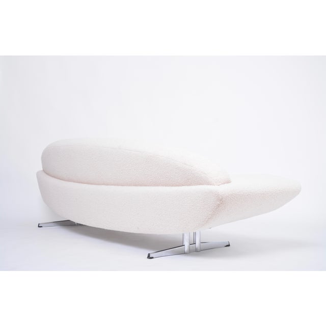 Mid-Century White Teddy Fur Capri Sofa attributed to Johannes Andersen, 1960s For Sale - Image 10 of 18