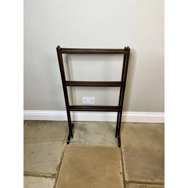1900 - 1909 Antique Edwardian Mahogany Folding Clothes Rack, 1900s For Sale - Image 5 of 6