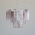 Chandelier with star-shaped 'Tronchi' glass pieces, Murano, Italy. Large chandelier with white painted metal structure,...