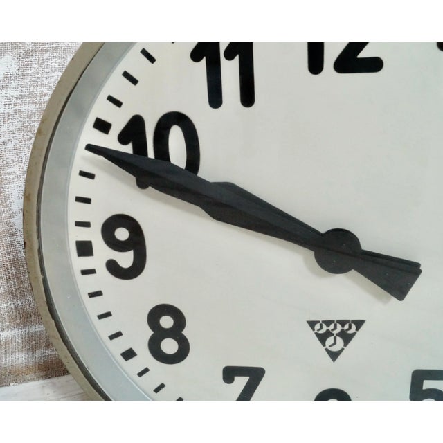 Vintage Double Sided Station Clock from Pragotron, 1953 For Sale - Image 4 of 8