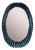 Mid-Century Style Italian Oval Mirror in Murano Glass and Brass, 2000 For Sale