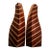 F-006 Pair of Mid-Century Modern Abstract Carved Bamboo Sculptures in Oxblood For Sale