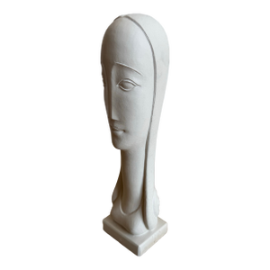 1970s Rima Padova Modernist Plaster Bust Sculpture, Signed - 11"
