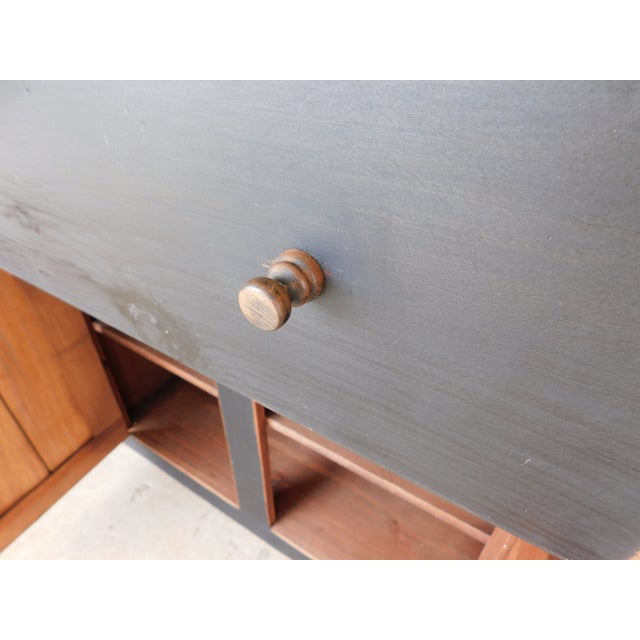 Primitive Shaker Style Paint Distressed Step Back Cabinet by Ezra G Tiffin Ohio For Sale In Philadelphia - Image 6 of 18