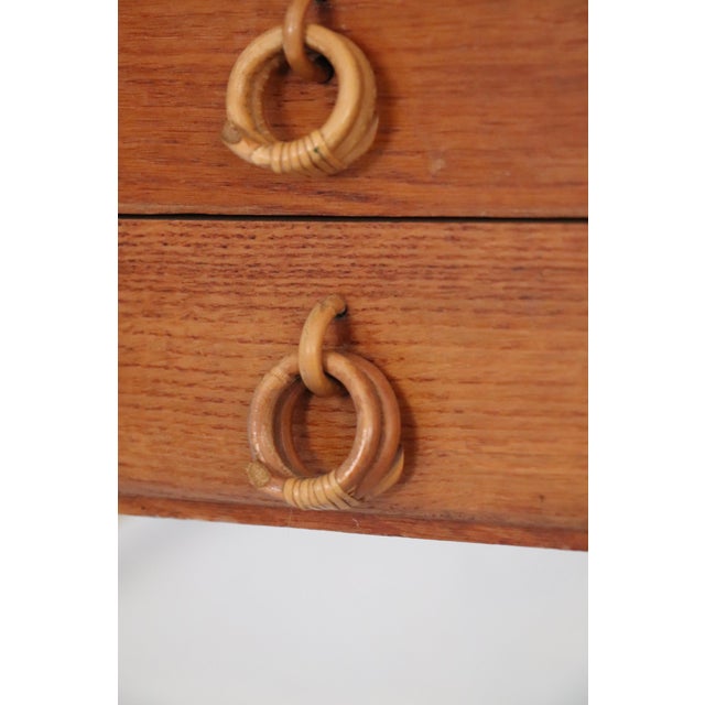 Vintage Desk and Chair in Wicker by Louis Sognot, 1950s, Set of 2 For Sale - Image 9 of 15