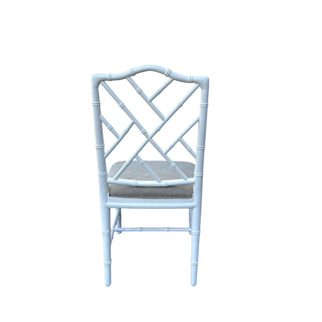 Wood Faux-Bamboo Dining Chairs Set of 6 For Sale - Image 7 of 7