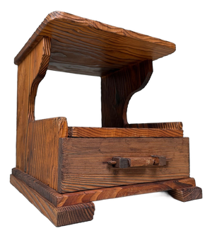 Japanese Sugi Display Cabinet with Drawer, 1950s-1960s