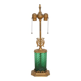 1910 Mutual Sunset Lamp Co. Steuben Glass & Bronze Table Lamp For Sale