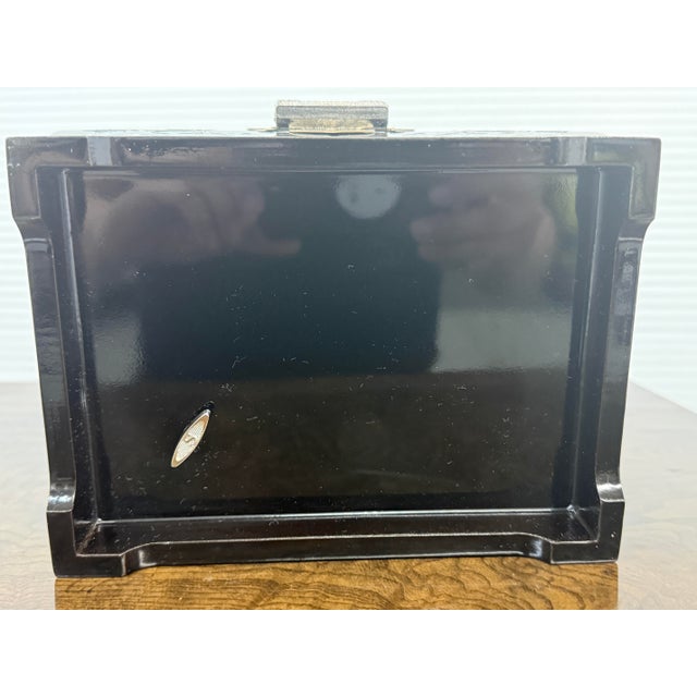 Korean Black Lacquer + Mother of Pearl Locking Jewelry Box, Large For Sale - Image 12 of 12