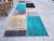 1960s Beige & Blue Vintage Runner Rug For Sale - Image 5 of 10