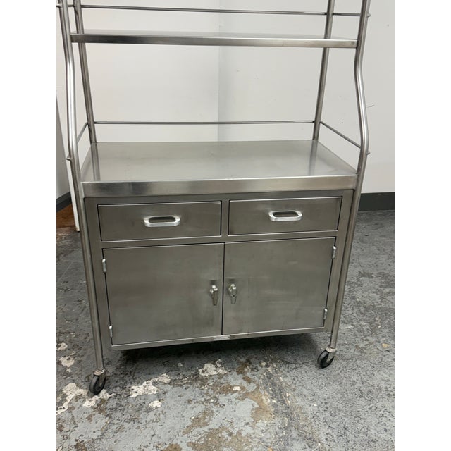 Shampaine Co. Stainless Steel Rolling Cabinets, Pair For Sale - Image 11 of 12