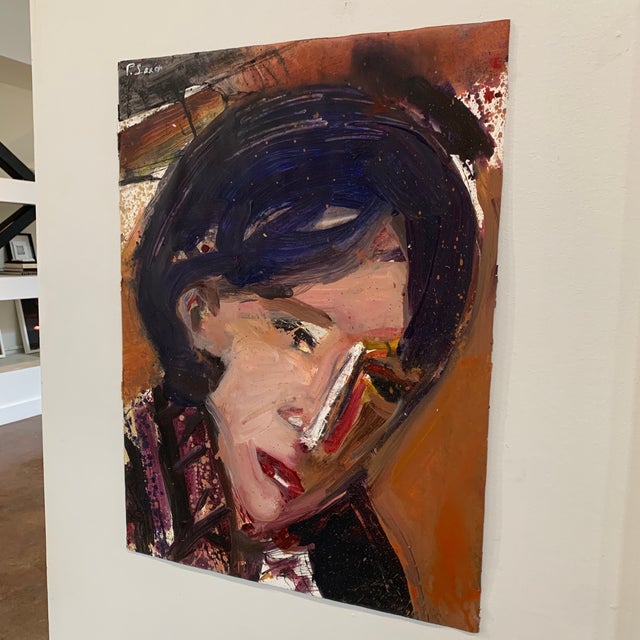 Contemporary Abstract Portrait Ink Wash Painting by Phil Saxon For Sale In West Palm - Image 6 of 9