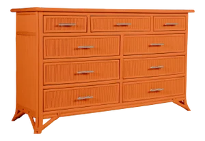 Aruba Nine-Drawer Dresser - Orange