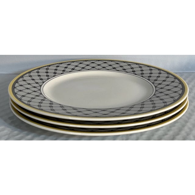Elegant set of three Villeroy & Boch salad plates in the Auden Promenade pattern. Each plate measures approximately 8.5...