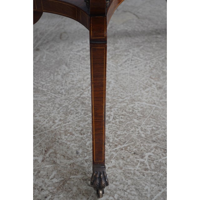 1990s Rosewood Vintage Bench Made Regency Style Dropleaf Library Table For Sale - Image 15 of 18