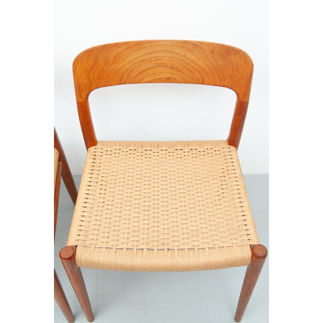 Vintage Model 75 Dining Chairs in Teak by Niels Otto Møller for J. L. Møller Møbelfabrik, 1950s, Set of 4 For Sale - Image 11 of 18