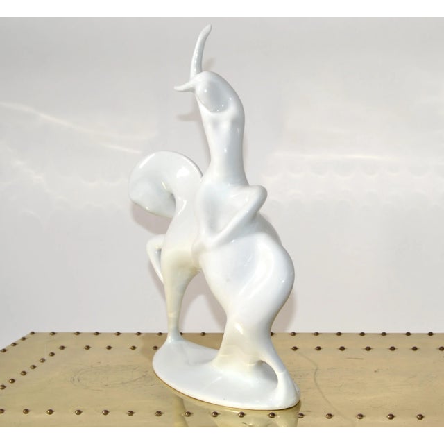 Bohemia 1960s Jitro Porcelain Statue by Jaroslav Ježek for Royal Dux Bohemia Sculpture For Sale - Image 4 of 12