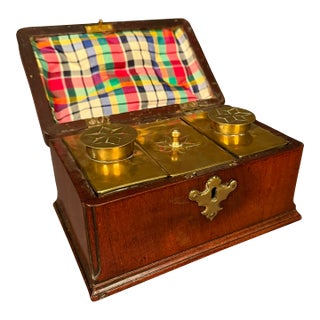 18th Century Dutch Mahogany Tea Caddy With Brass & Bronze Hardware, Circa 1780 For Sale
