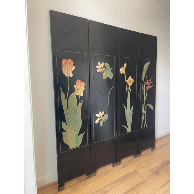 Antique Chinese Gold Floor Screen With Phoenix for Prosperity For Sale - Image 12 of 14