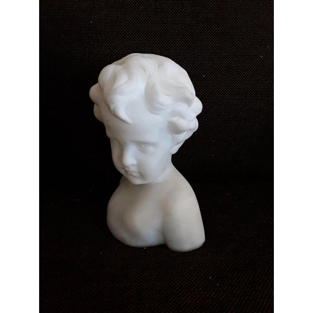 Antique Alabaster Bust of Boy from Kochendörfer Munich For Sale - Image 3 of 8