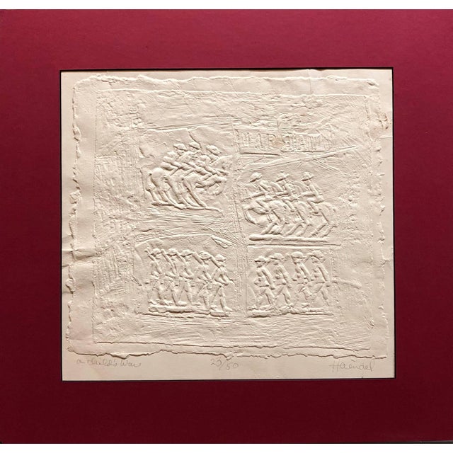 Modern William Haendel, Bill Haendel Americana 'A Child's War' Cast Paper Relief Sculpture, 1975 For Sale - Image 3 of 9
