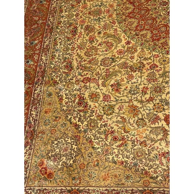 Extremely Fine Persian Silk Qum Rug 8'0'' X 10'0'' For Sale - Image 4 of 10
