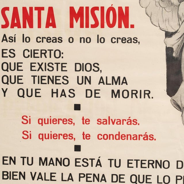 Paper Vintage Religious Typographic Poster from Editorial Balmes, Barcelona, 1960s For Sale - Image 7 of 14