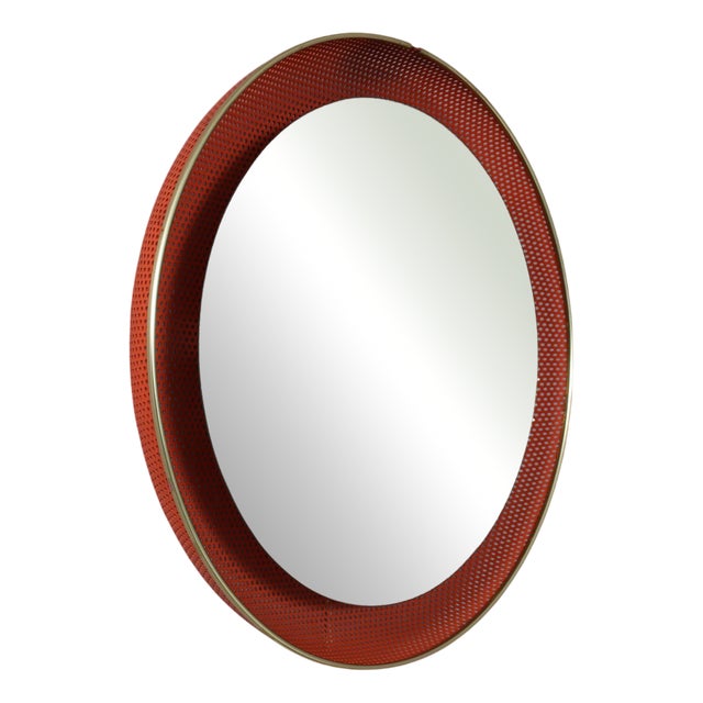 Illuminated Mirror by Mathieu Matégot for Artimeta, Netherlands, 1950s For Sale