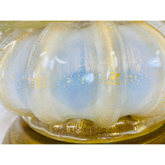 This is a stunning Italian Murano 24 karat gold fleck lamp by Bavorier & toso. This amazing hand blown Italian Murano lamp...