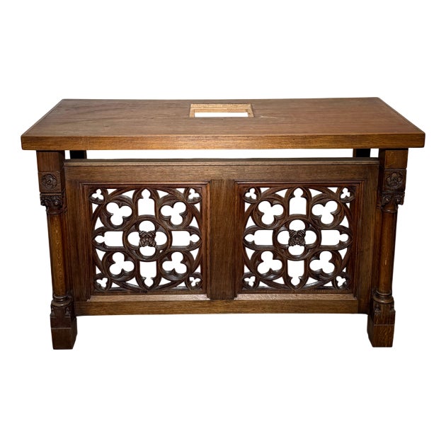 Carved Gothic Wooden Console Table, 1800s For Sale