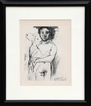 1980s Man and Goat, Plate 3 Pochoir After Pablo Picasso