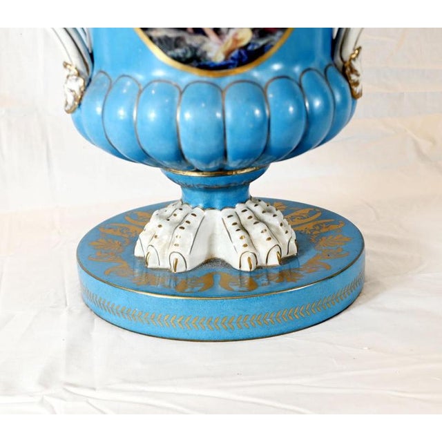 Sevres Style Porcelain Urns Vases, Set of 2 For Sale - Image 3 of 8
