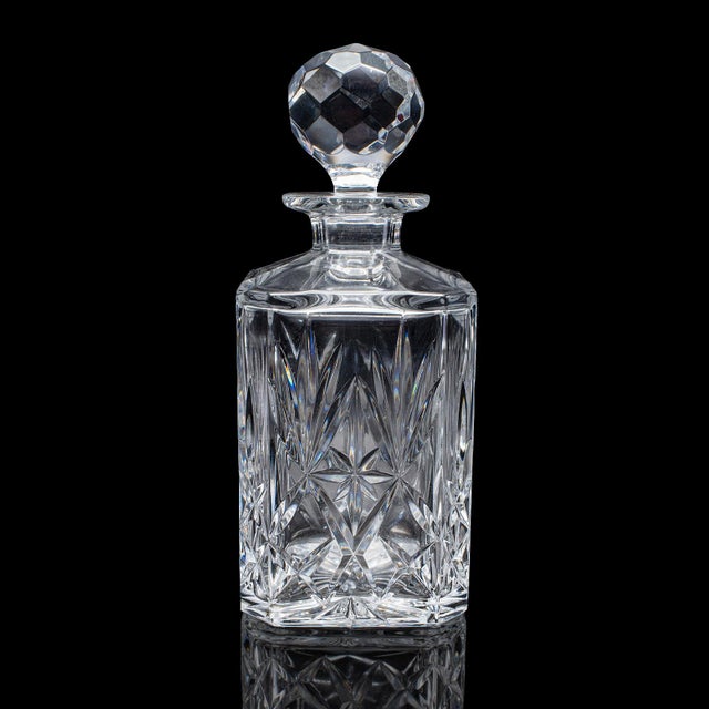 Vintage Scotch Decanter, English, Cut Crystal Glass, Whiskey, Bourbon, Spirits For Sale - Image 4 of 12