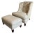 Late 20th Century Baker Furniture Tufted Wing Chair With Matching Ottoman For Sale