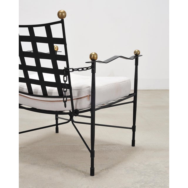 Pair of Mario Papperzini Amalfi Iron Lounge Chairs and Ottomans For Sale - Image 10 of 18