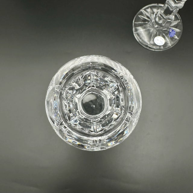 Mid 20th Century Vintage Crystal Candlestick Holders a Pair For Sale - Image 5 of 7