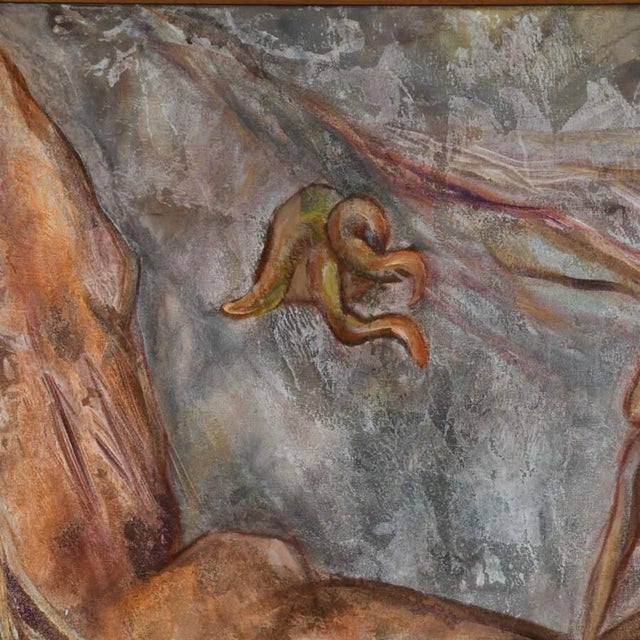 Framed L. O. Impressionist Abstract Oil Painting on Canvas For Sale - Image 4 of 9