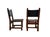 Rustic European Pair of Vintage Spanish Brutalist Leather & Oak Accent Chairs For Sale - Image 3 of 13