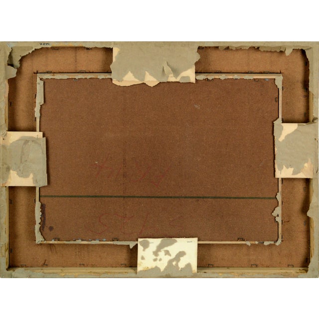 "Sunday Service", Mid-Cent Figurative Village Scene With Church, Frank Serratoni For Sale - Image 9 of 9