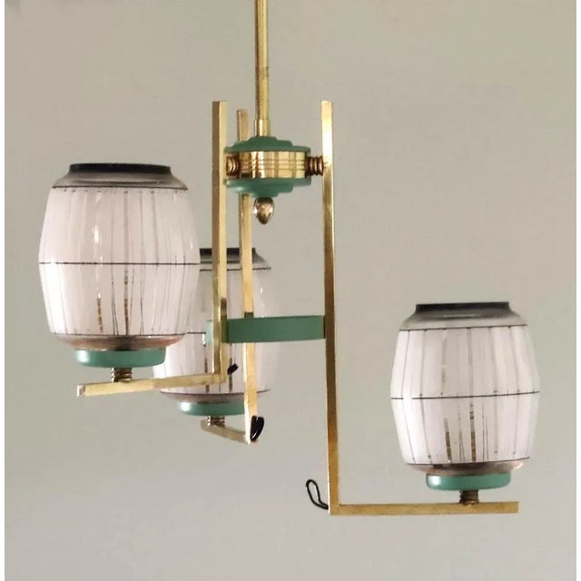 Mid-Century Italian Three-Armed Pendant Lamp, 1960s For Sale - Image 4 of 5
