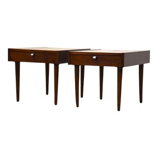 Refinished Walnut End Tables by American of Martinsville - a Pair For Sale