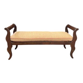 Early 20th Century Extra Large Antique Cane Bench For Sale