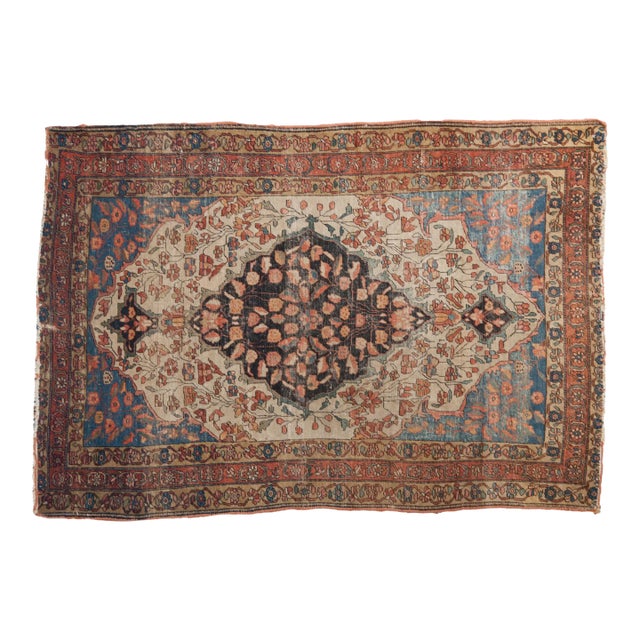 Antique Fine Farahan Sarouk Rug - 3'4" X 4'9" For Sale