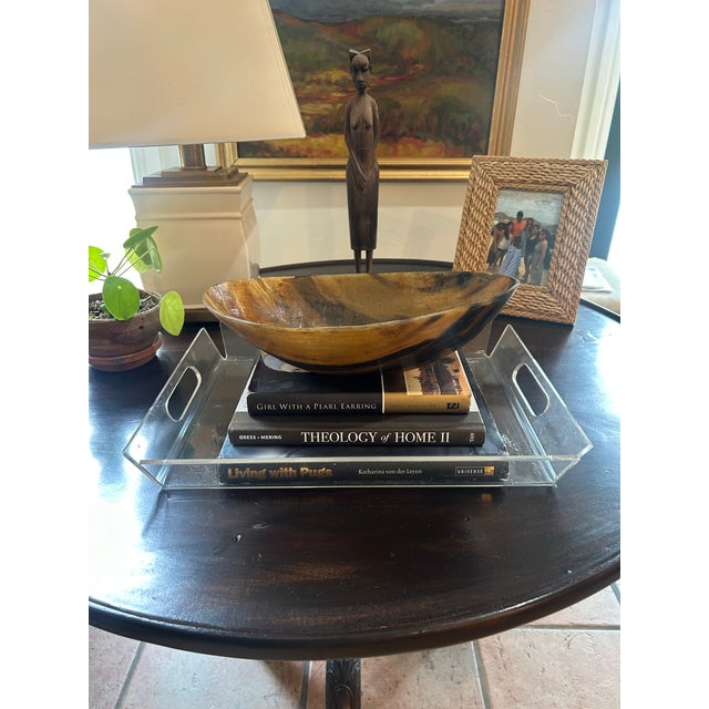 19th Century Large Oval Cattle Horn Bowl For Sale - Image 9 of 9