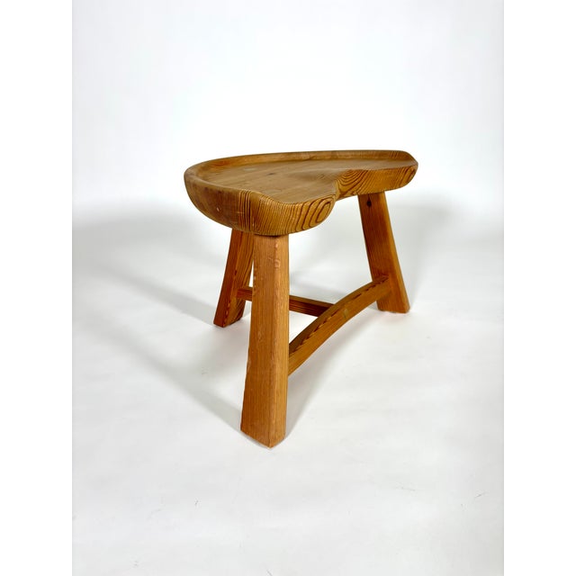 Vintage Pine Barn Stool by Krogenäs Furniture, 1960s For Sale - Image 11 of 11