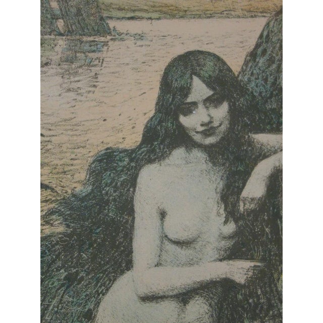 Ch. Guerin, Nude Mermaid, 1897, Lithograph For Sale - Image 3 of 7