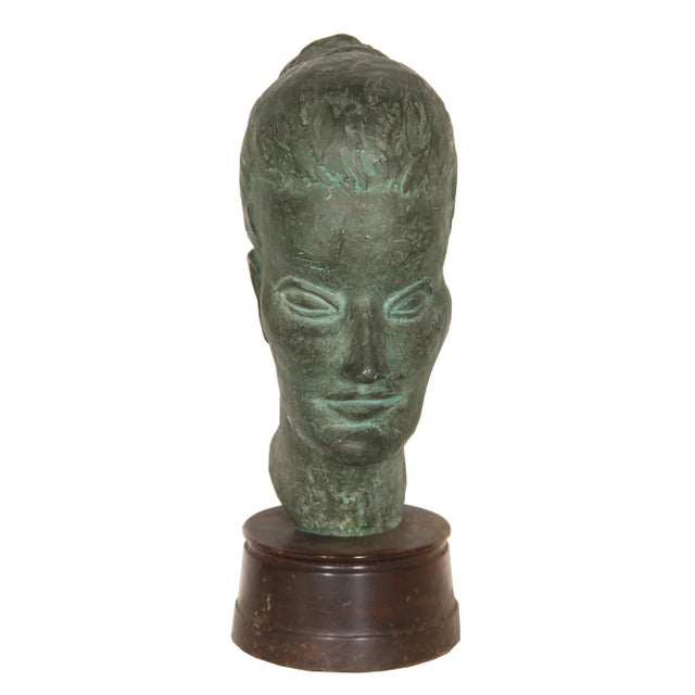 Metal Woman with Bun Head Sculpture by Ruth Gutman For Sale - Image 7 of 8